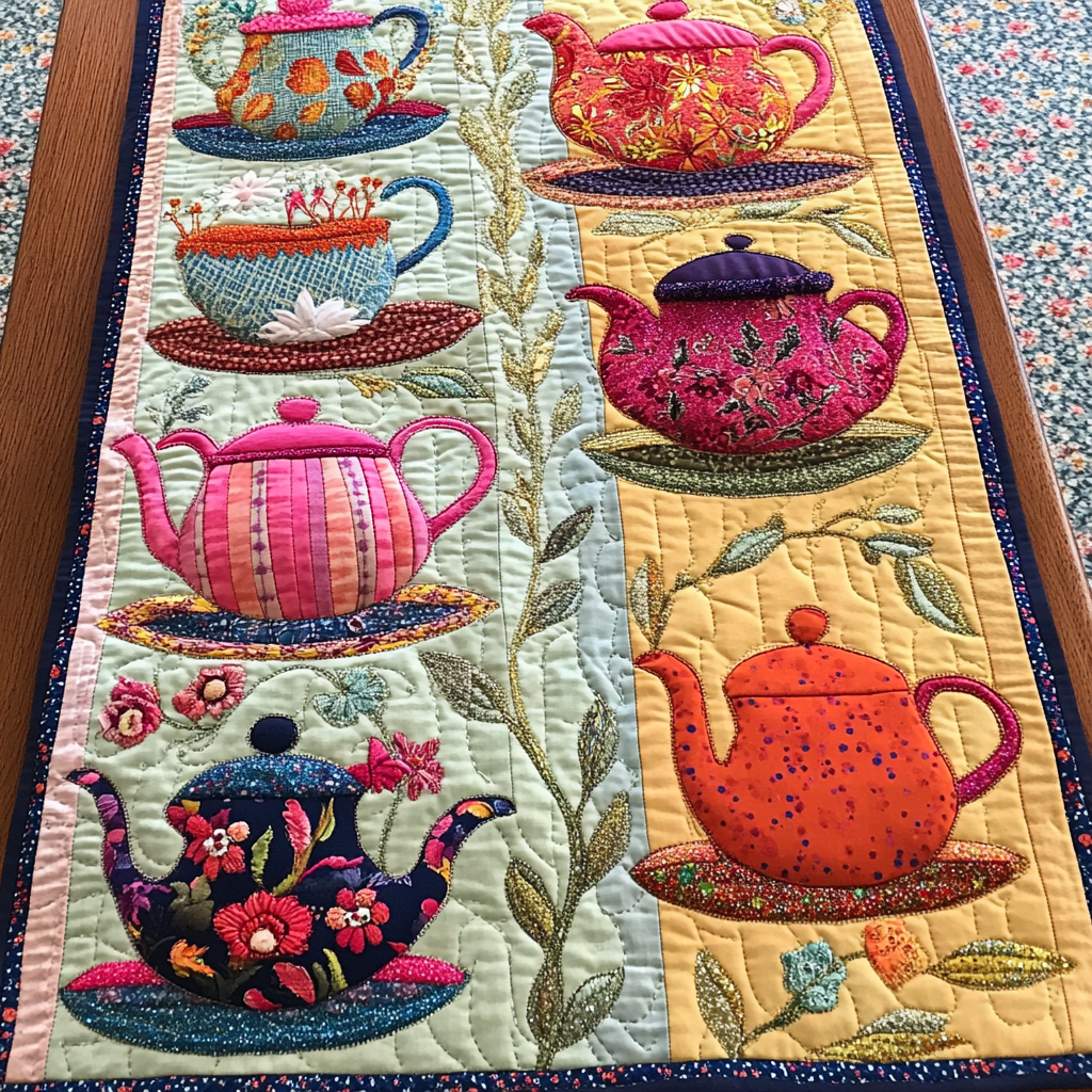 Teapot TAI041024313 Quilted Table Runner