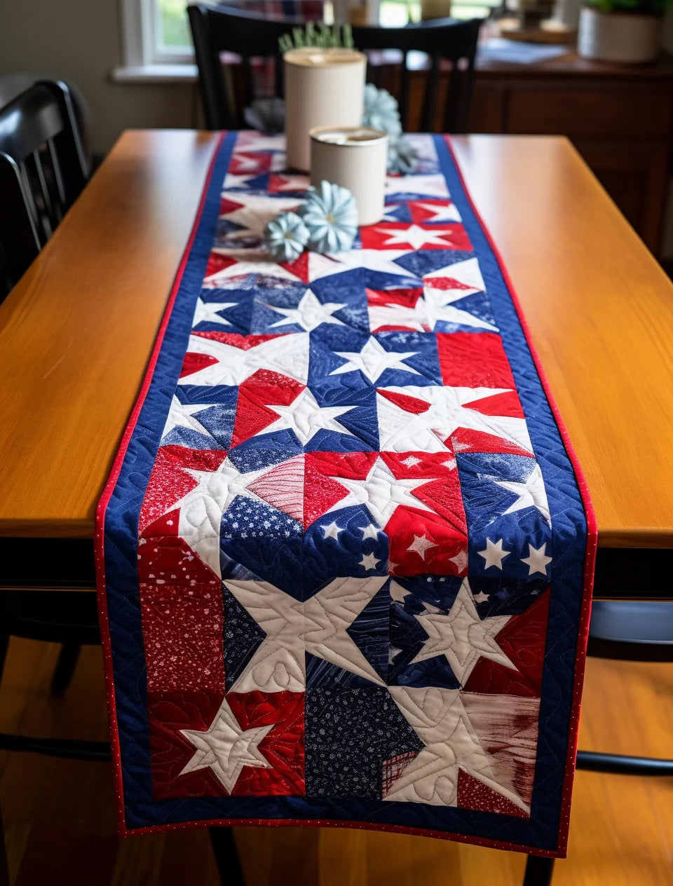 Patriotic Star TAI260224462 Quilted Table Runner