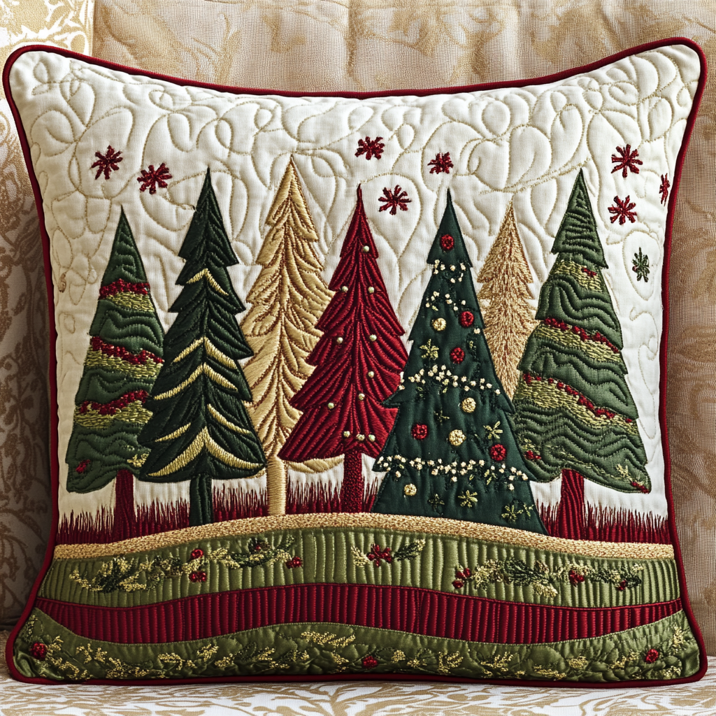 Christmas Tree TAI141124404 Quilted Pillow Case