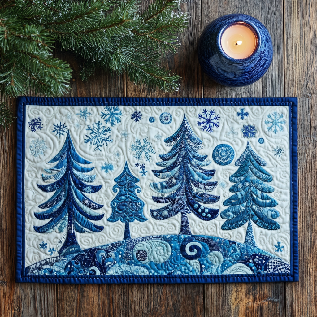 Winter Forest TAI111124288 Quilted Placemats