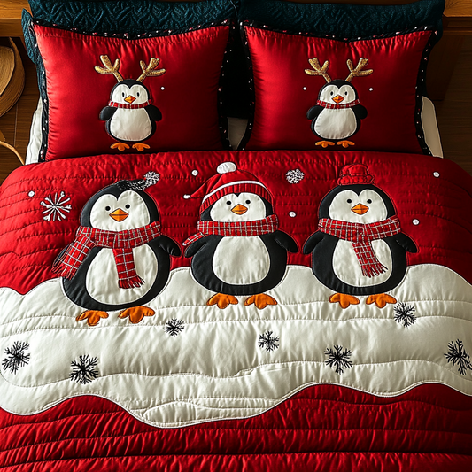 Christmas Penguin TAI201124109 Quilt Bedding Set