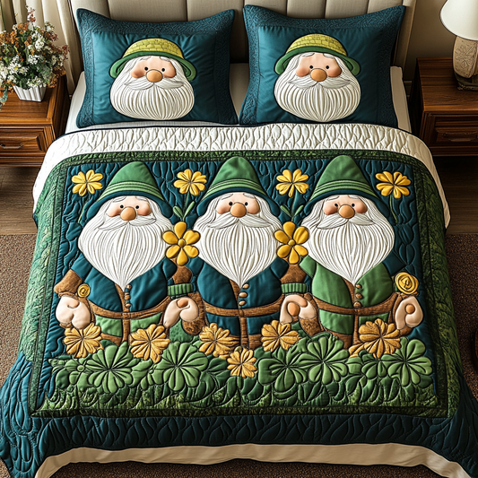 St Patrick Gnome TAI101224509 Quilt Bedding Set