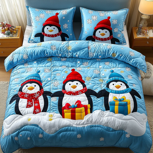 Christmas Penguin TAI201124316 Quilt Bedding Set