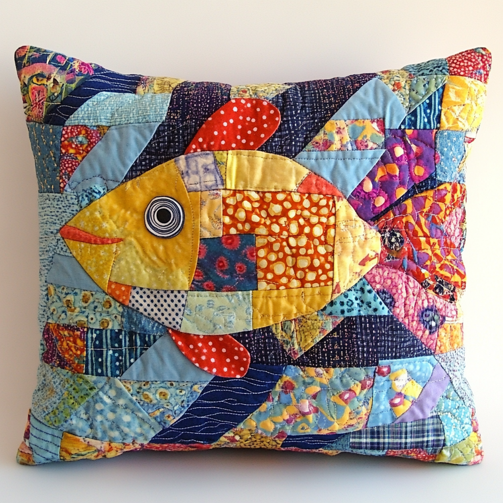 Fish TAI130824269 Quilted Pillow Case