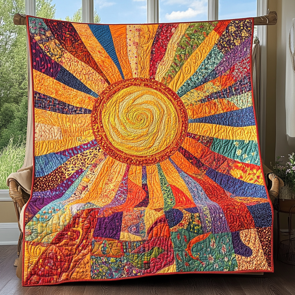 Hippie Sun TAI021024273 Quilt Blanket