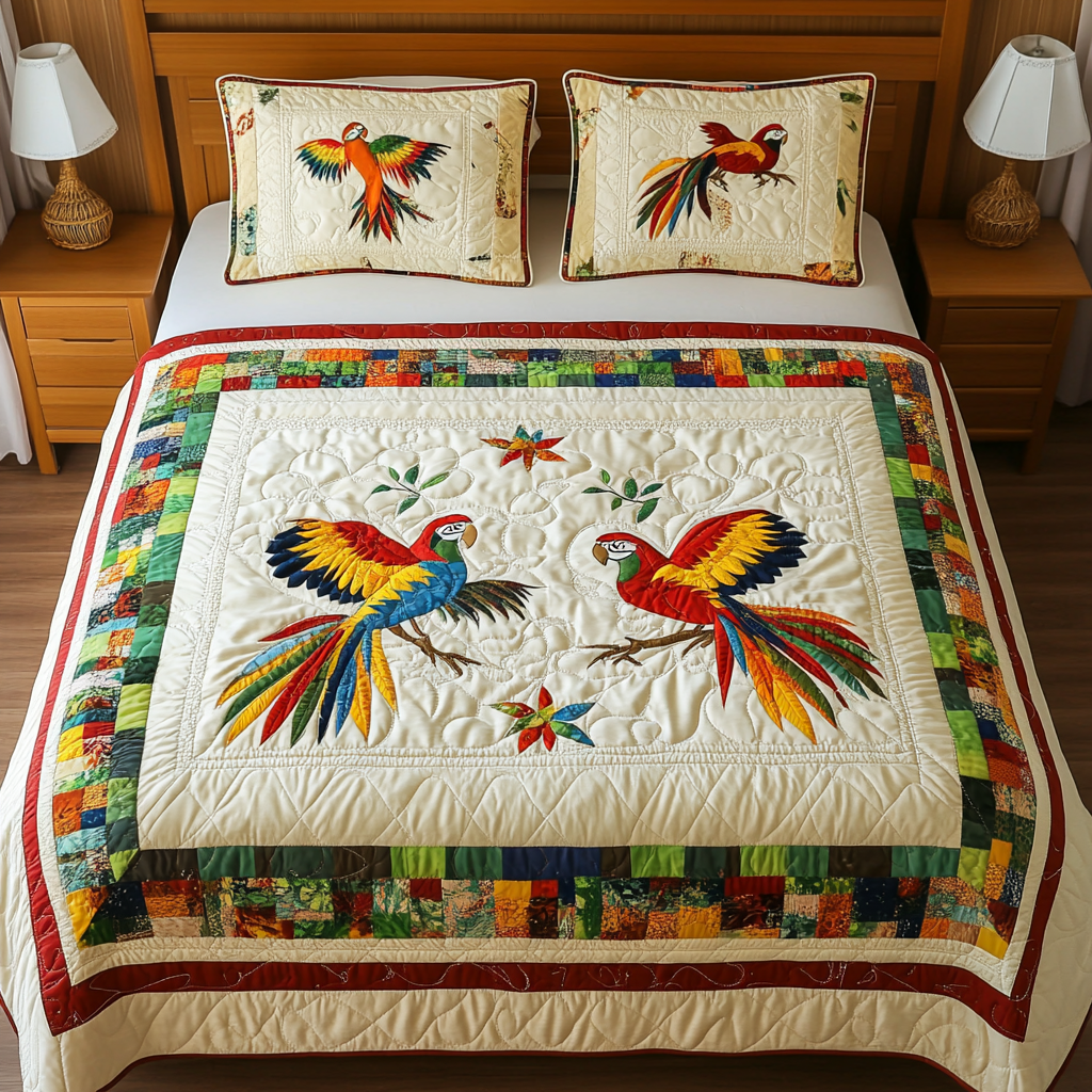 Parrot DAI231124103 Quilt Bedding Set