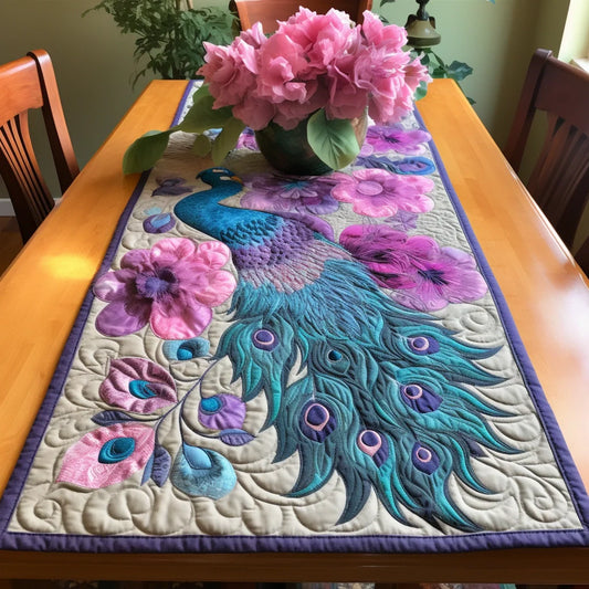 Peacock TAI260224479 Quilted Table Runner