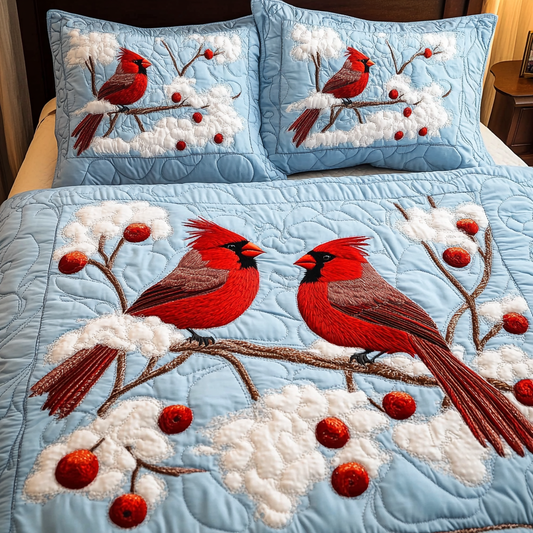 Winter Cardinal TAI201124143 Quilt Bedding Set