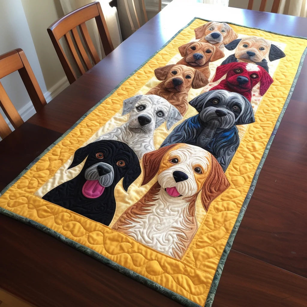 Dogs TAI060123108 Quilted Table Runner