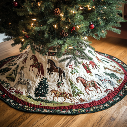 Horse TAI091024281 Quilted Tree Skirt