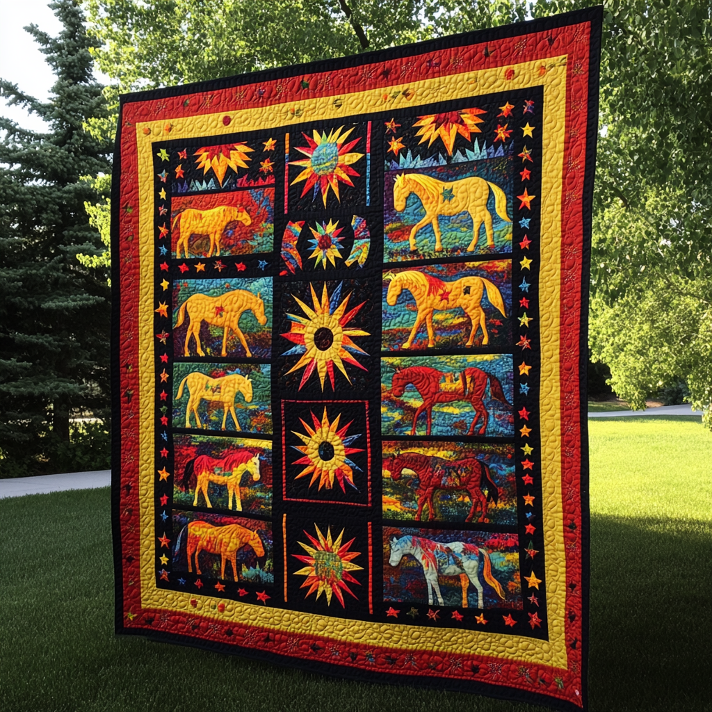 Native Horse TAI041024477 Quilt Blanket