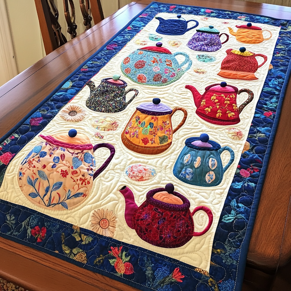 Teapot TAI041024254 Quilted Table Runner