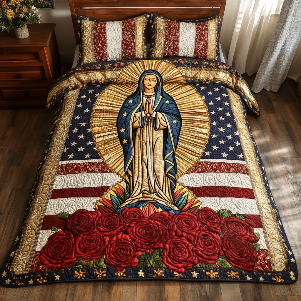 Patriotic Mother Mary DAI231124097 Quilt Bedding Set