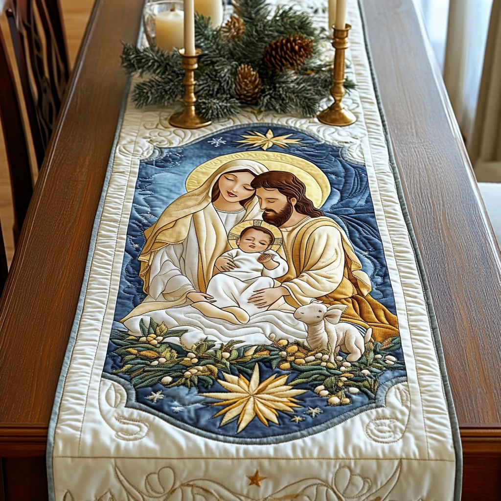 Nativity Scene TAI021024337 Quilted Table Runner