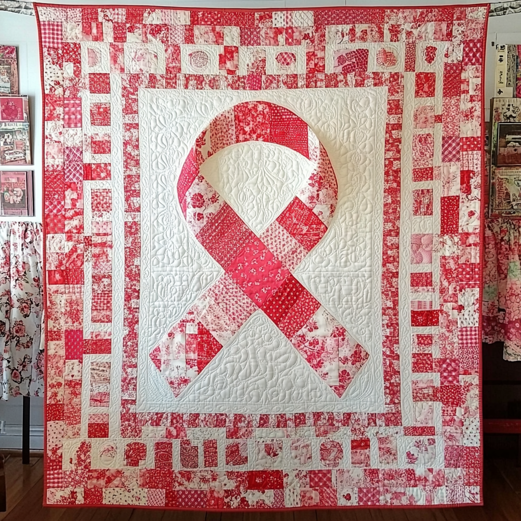 Breast Cancer Ribbon TAI101224151 Quilt Blanket