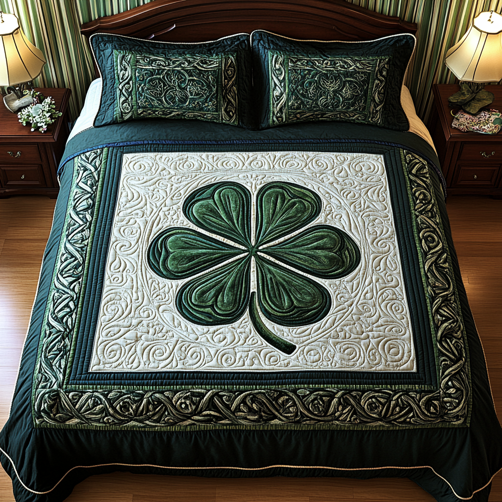 Celtic Shamrock TAI101224533 Quilt Bedding Set