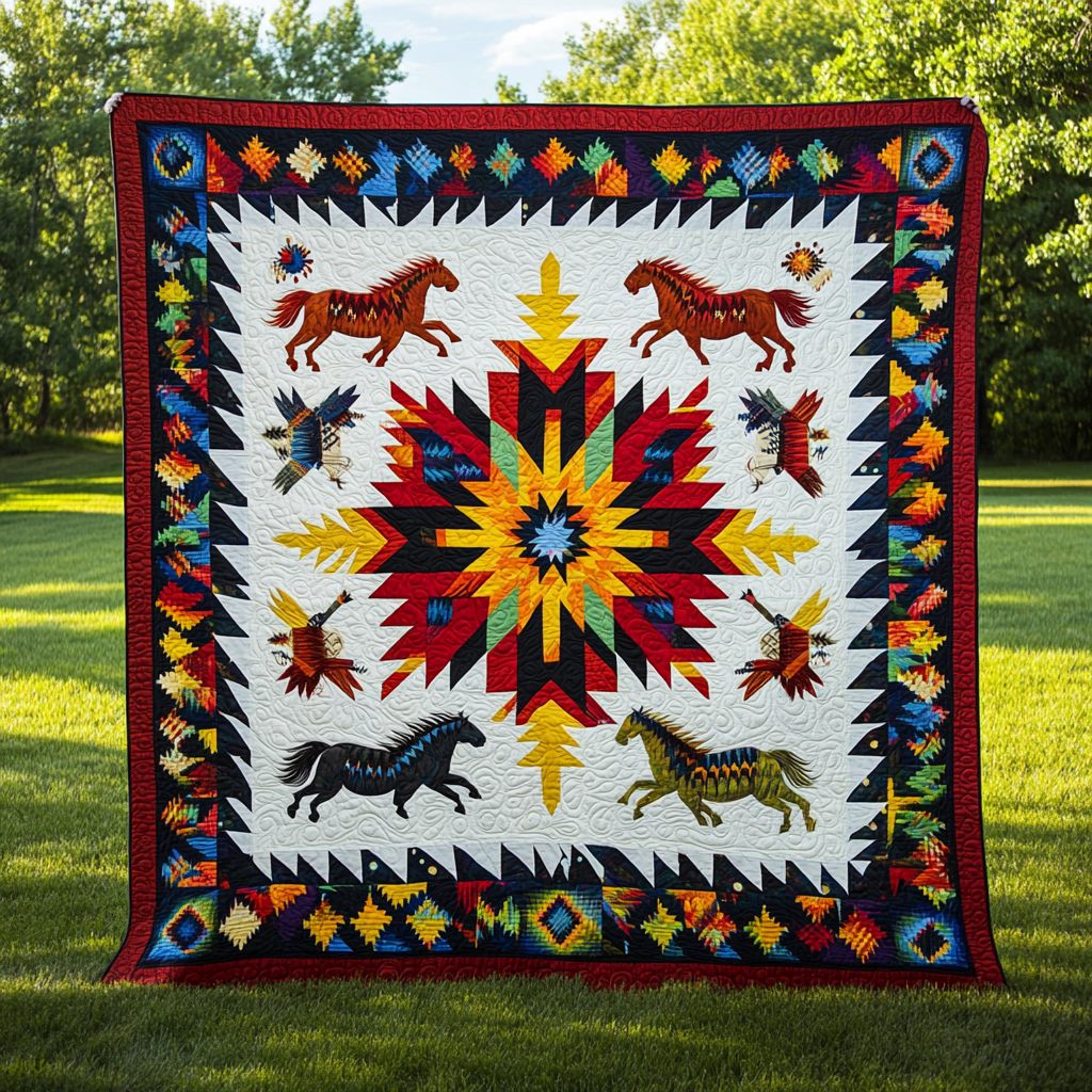 Native Horse TAI041024474 Quilt Blanket