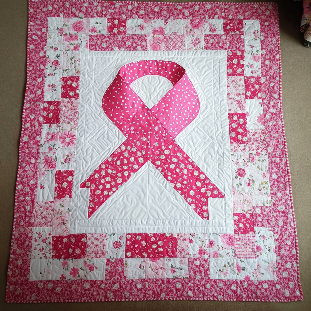 Breast Cancer Ribbon TAI101224140 Quilt Blanket