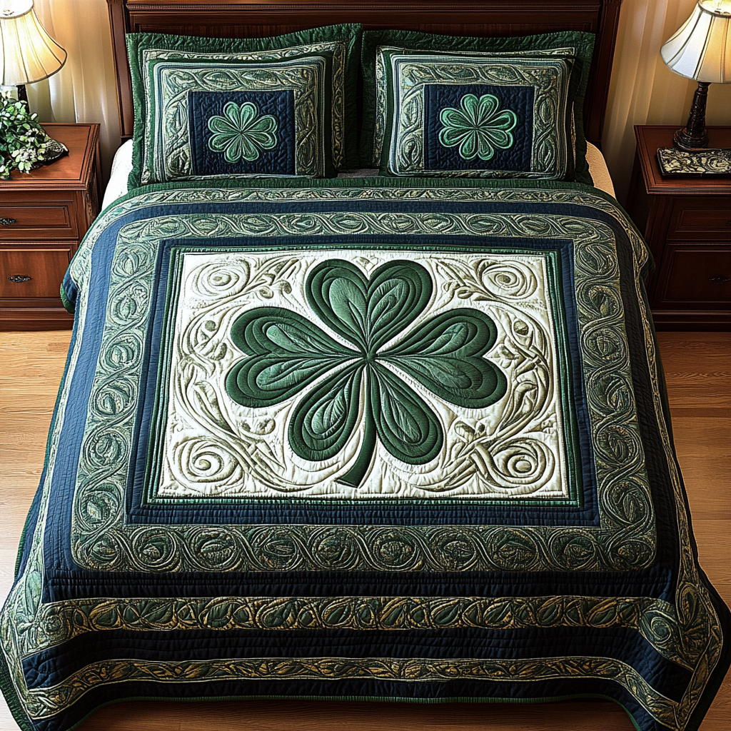 Celtic Shamrock TAI101224470 Quilt Bedding Set