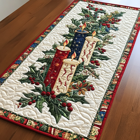 Christmas Candle DAI231124161 Quilted Table Runner