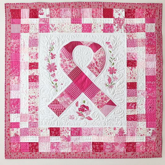 Breast Cancer Ribbon TAI101224143 Quilt Blanket