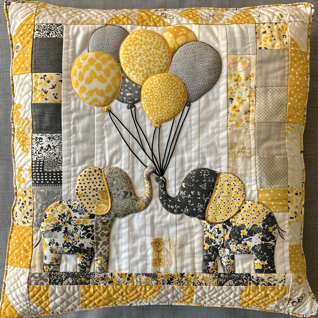 Elephant TAI181024419 Quilted Pillow Case