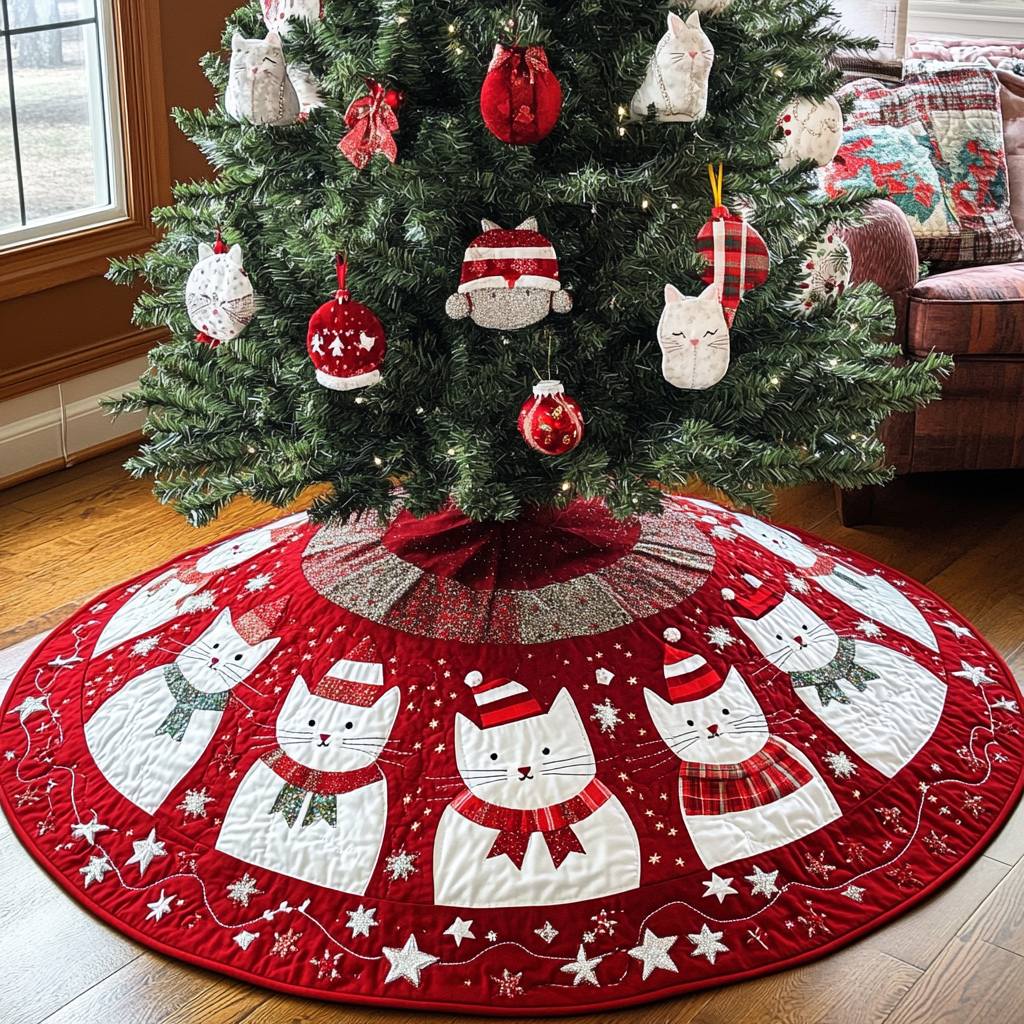 Cat DAI221024304 Quilted Tree Skirt