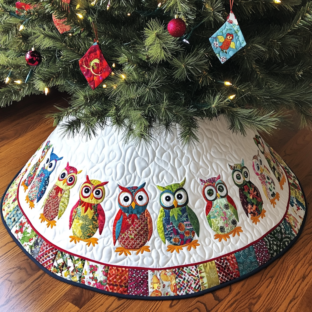 Owl DAI040924171 Quilted Tree Skirt