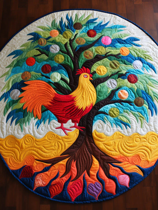 Chicken TAI221223082 Quilted Round Mat