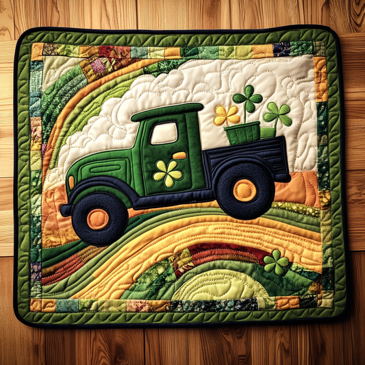 St Patrick's Day Truck DAI241224013 Quilted Placemats