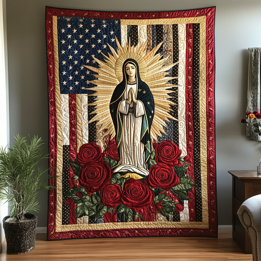 Patriotic Mother Mary DAI141124526 Quilt Blanket