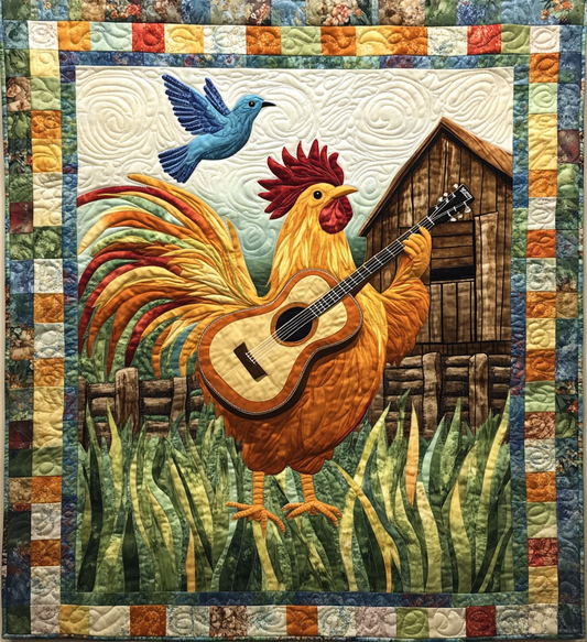 Chicken Guitarist DAI241224333 Quilt Blanket