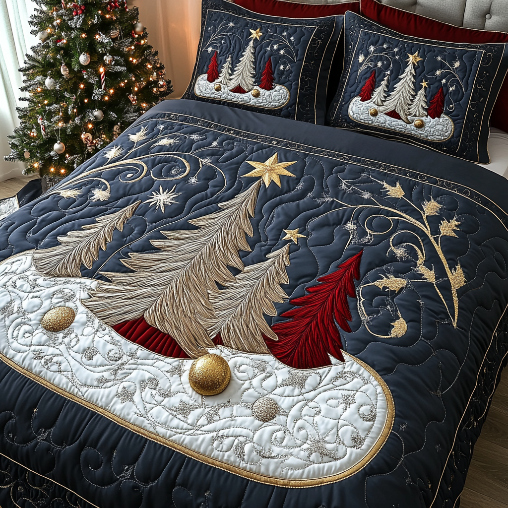 Christmas Tree TAI141124093 Quilt Bedding Set