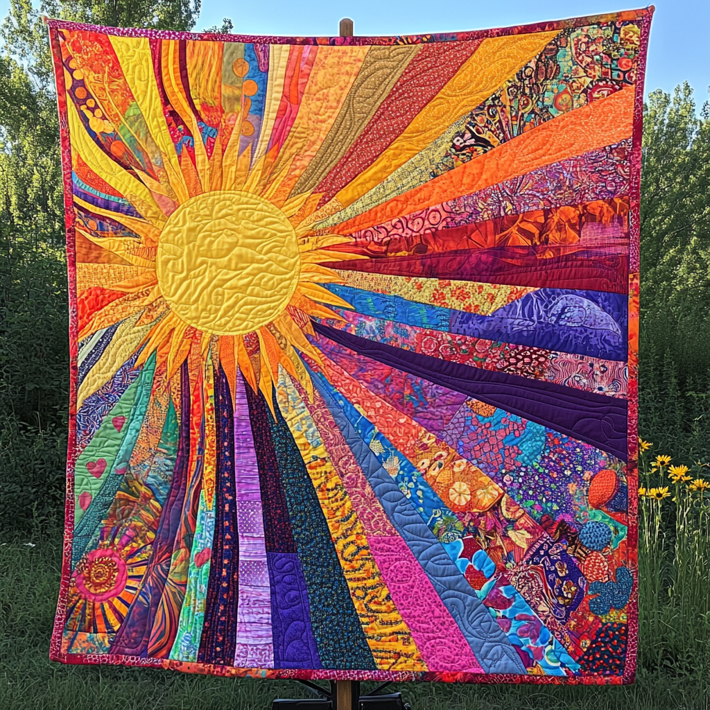 Hippie Sun TAI021024284 Quilt Blanket