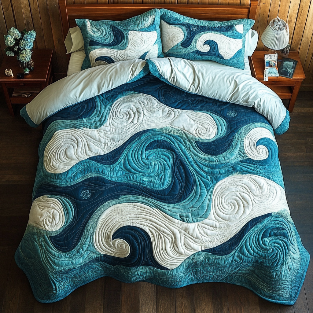 Sea Wave TAI111124168 Quilt Bedding Set