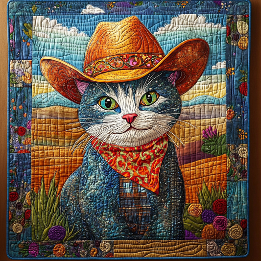 Cowboy Cat DAI241224370 Quilt Blanket