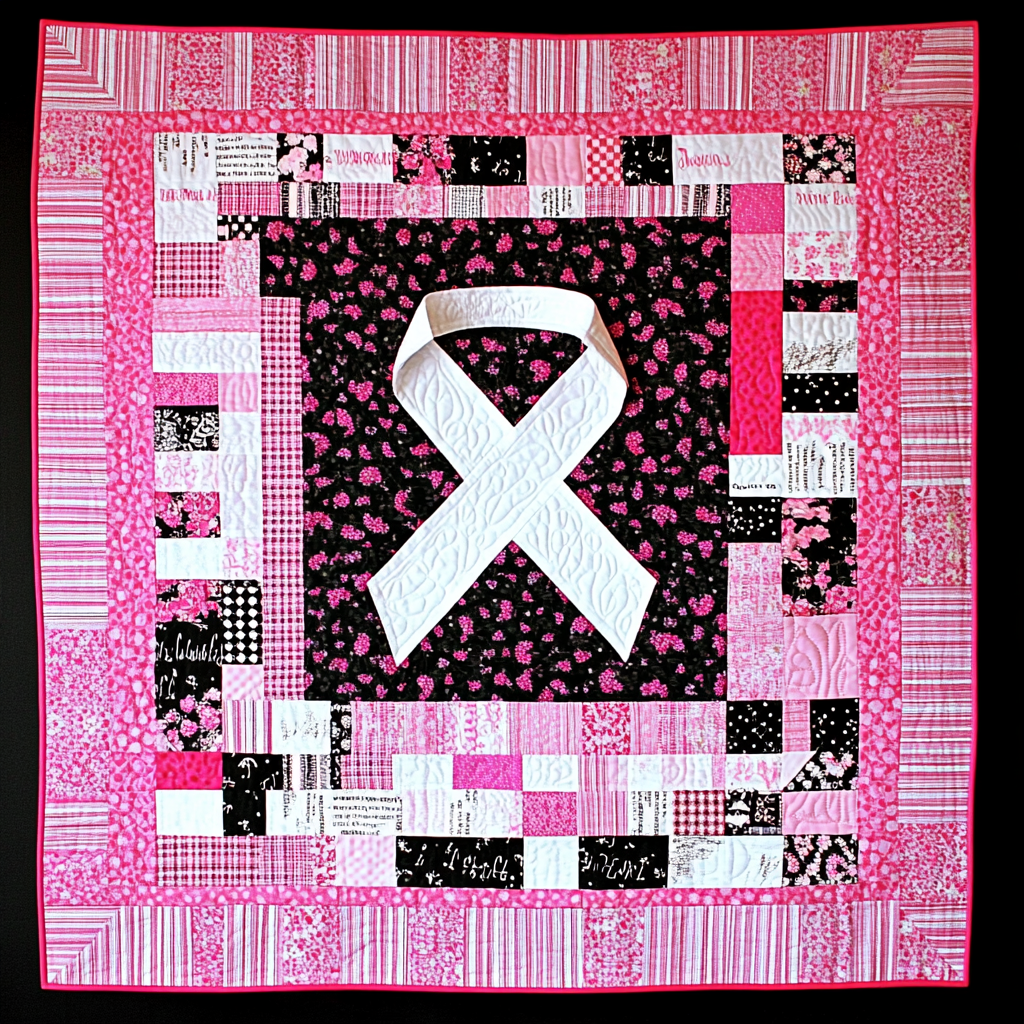 Breast Cancer Ribbon TAI101224131 Quilt Blanket