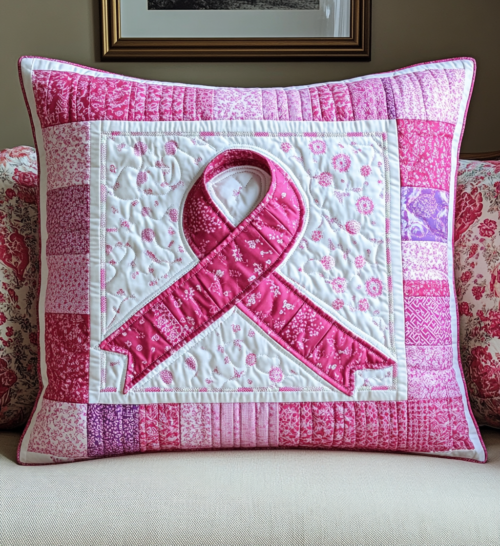 Breast Cancer Ribbon DAI281124025 Quilted Pillow Case