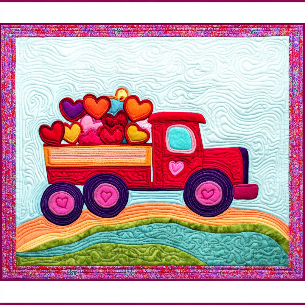 Valentine Truck DAI241224008 Quilted Placemats