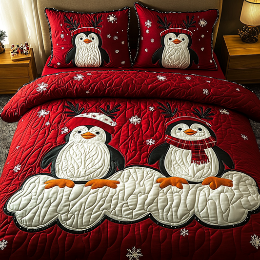 Christmas Penguin TAI201124029 Quilt Bedding Set