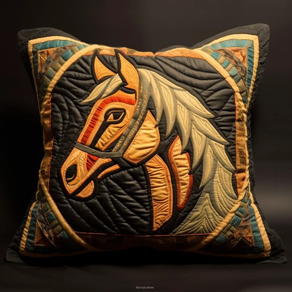 Horse TAI060324022 Quilted Pillow Case