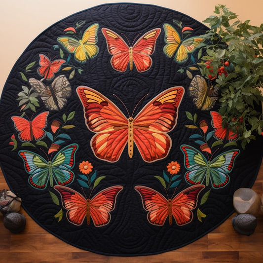 Butterfly TAI221223096 Quilted Round Mat