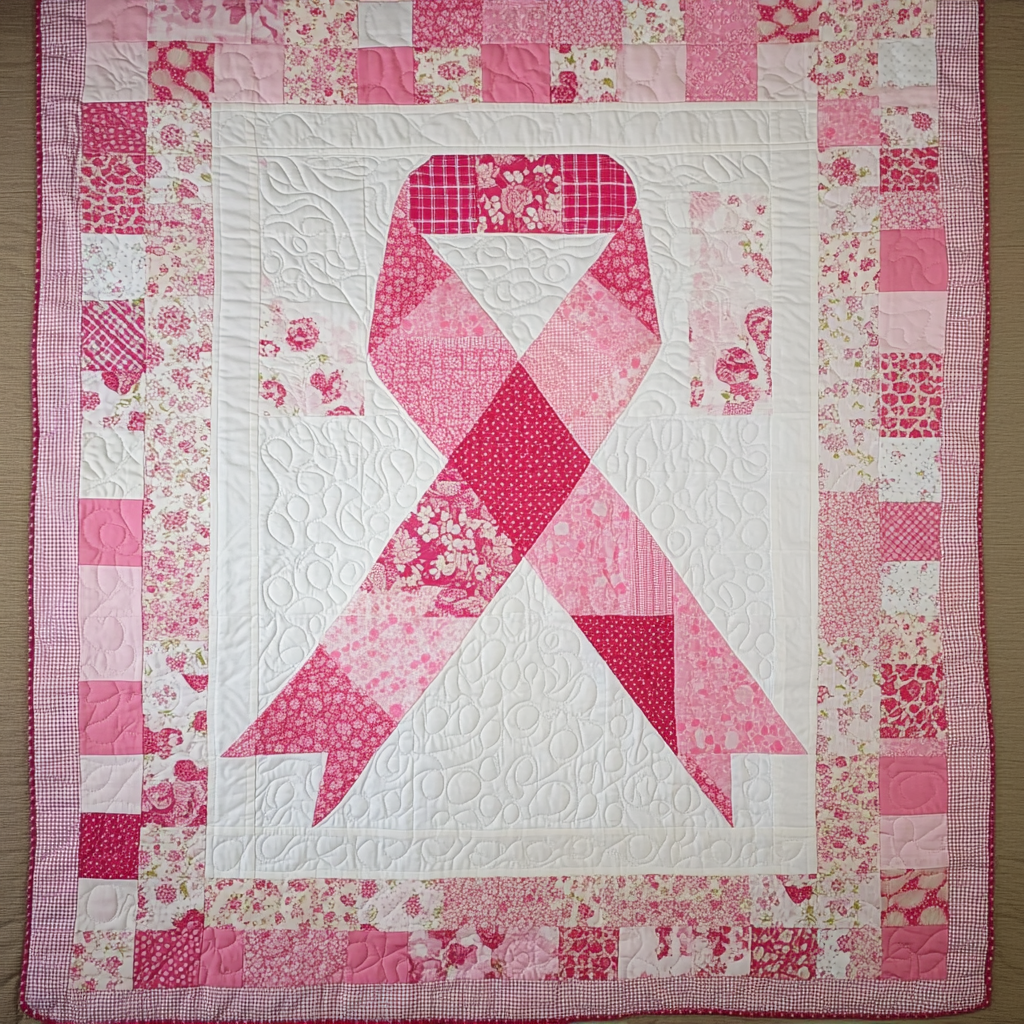 Breast Cancer Ribbon TAI101224135 Quilt Blanket