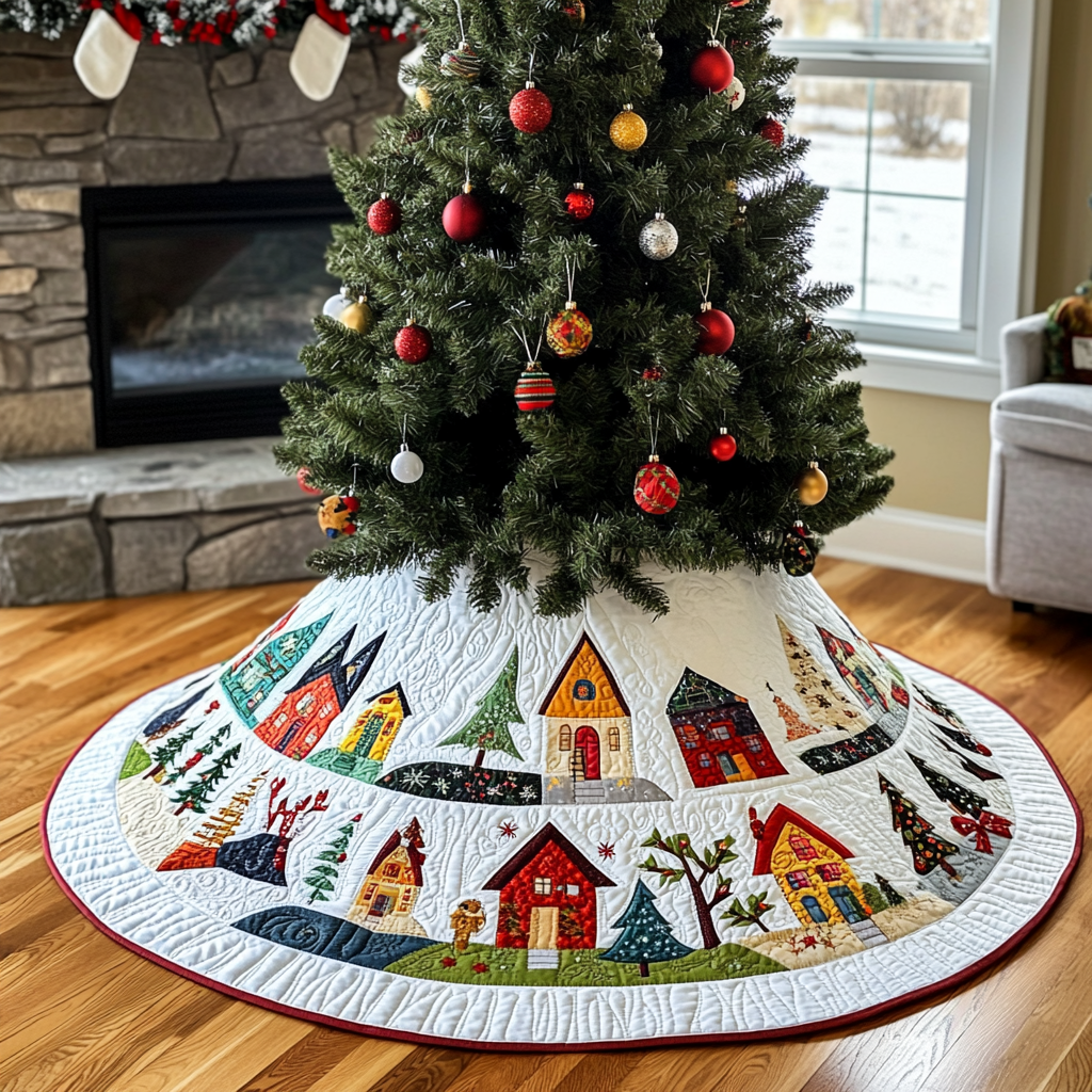 Christmas Village DAI230924026 Quilted Tree Skirt