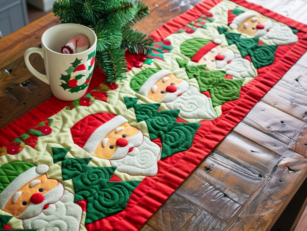 Christmas Santa TAI010824002 Quilted Table Runner