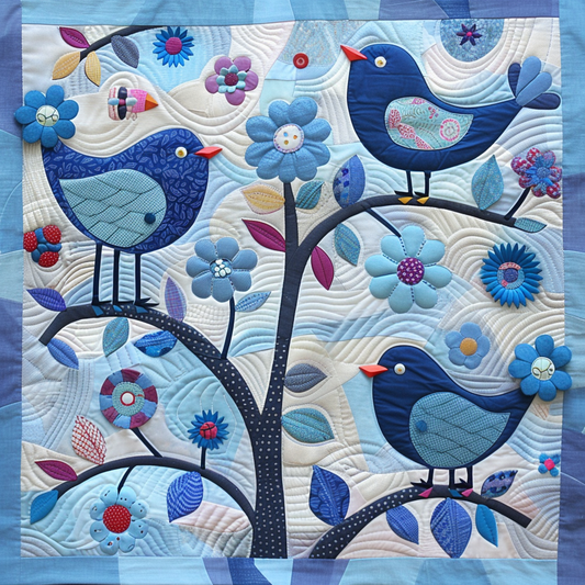 Blue Birds TAI251124177 Quilt Blanket