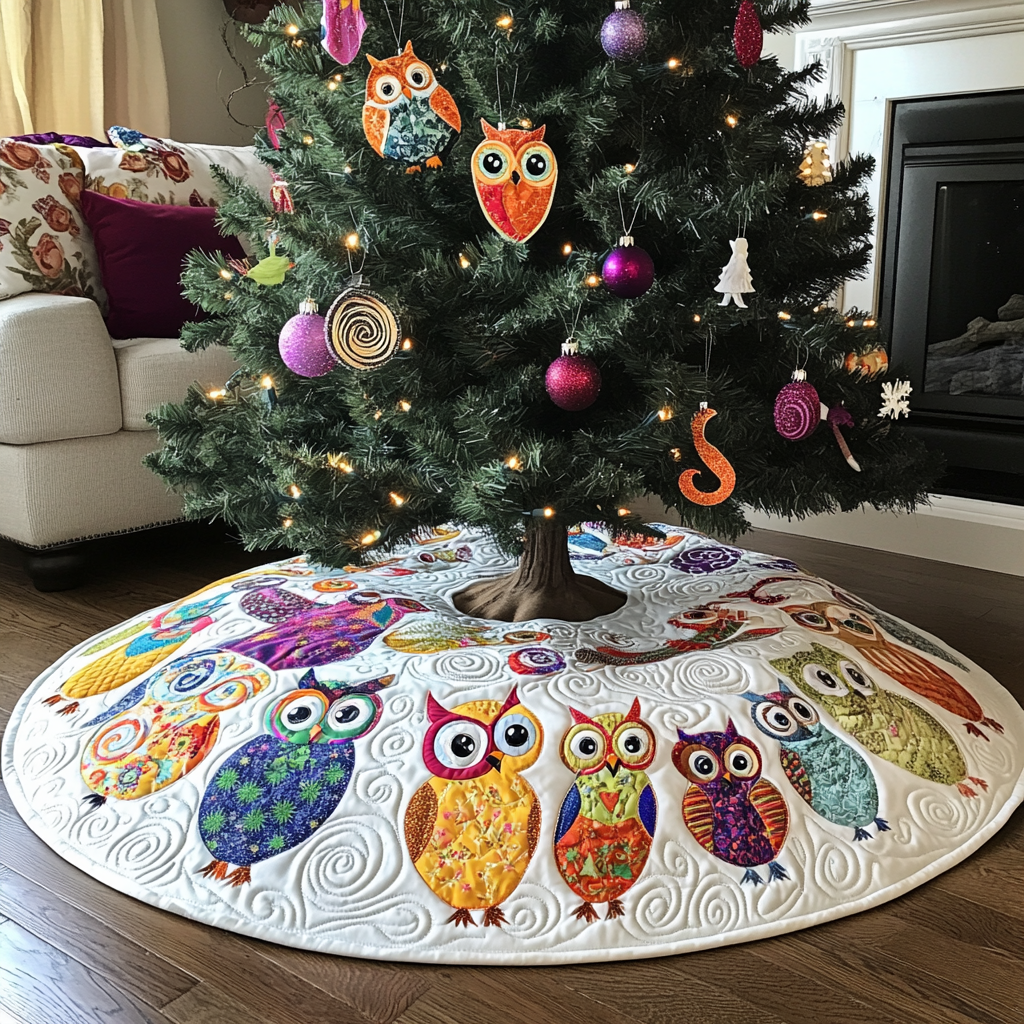 Owl DAI040924165 Quilted Tree Skirt