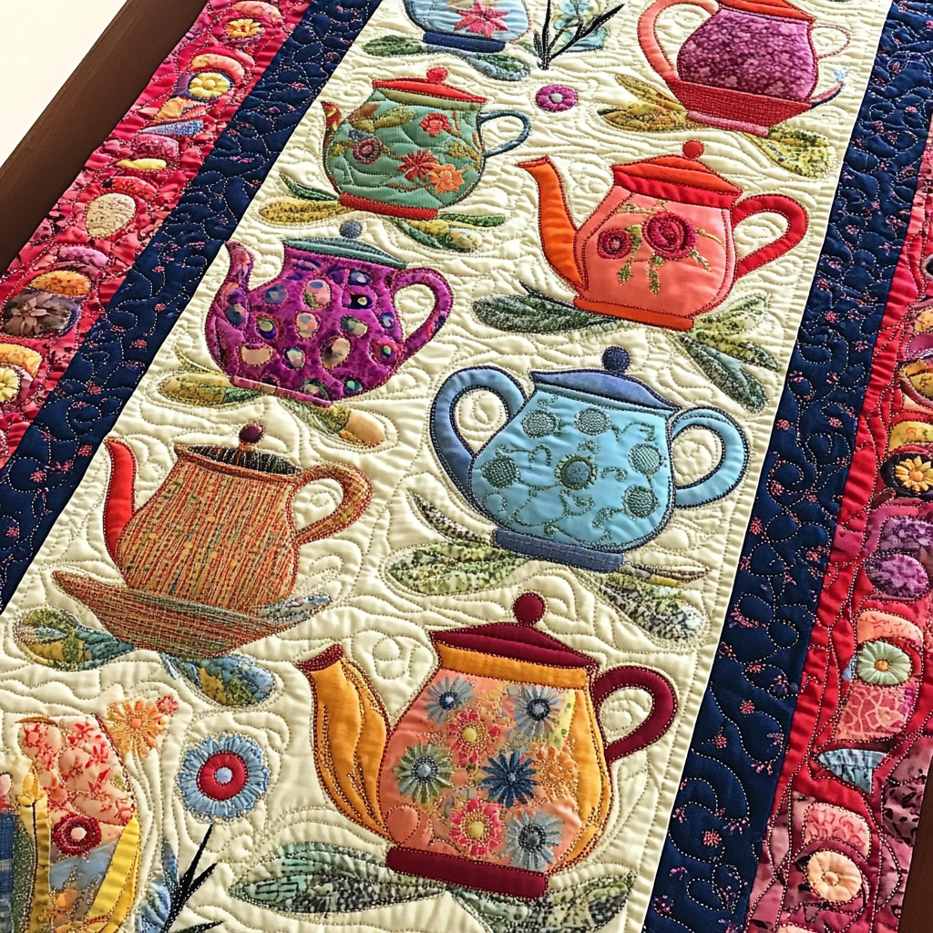 Teapot TAI041024250 Quilted Table Runner