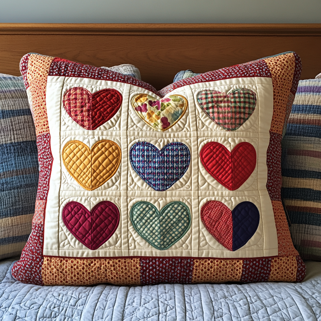 Heart DAI230924160 Quilted Pillow Case