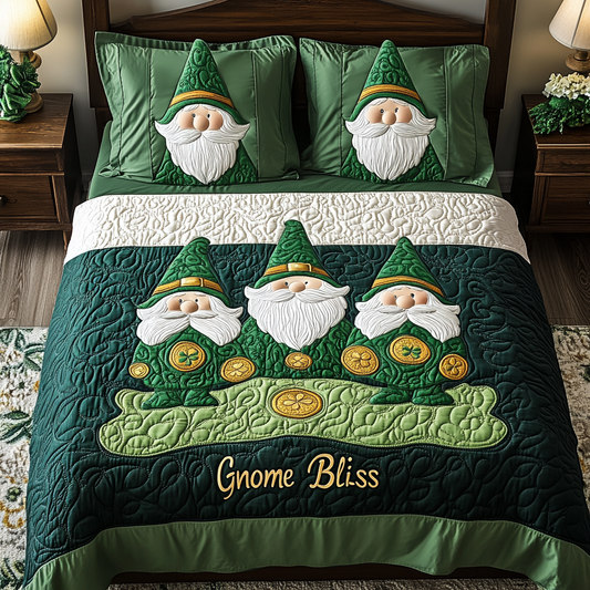 St Patrick Gnome TAI101224489 Quilt Bedding Set